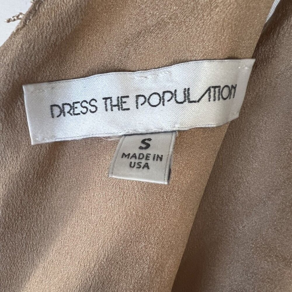 NWT Dress the Population Ava Nude Lace Dress $208 - Picture 12 of 15